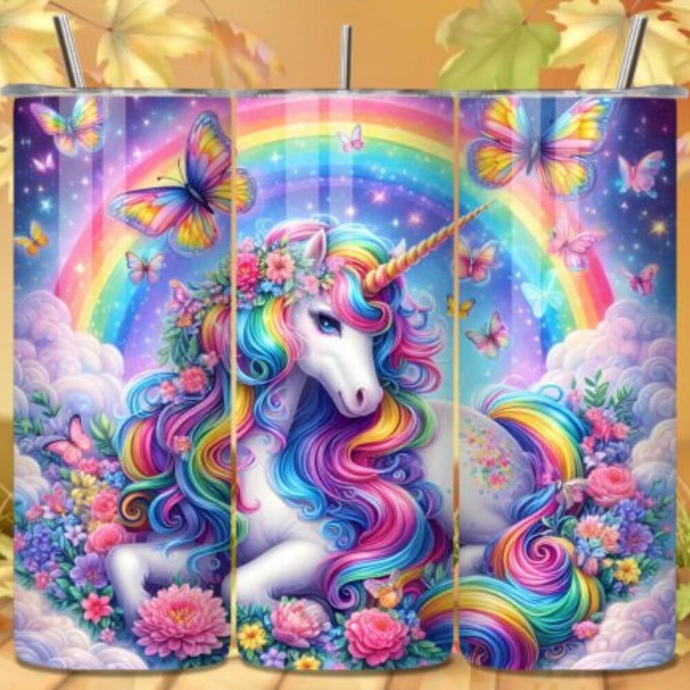 Colorful Creatures 20oz Sublimated Stainless Steel Tumbler with Lid & Straw